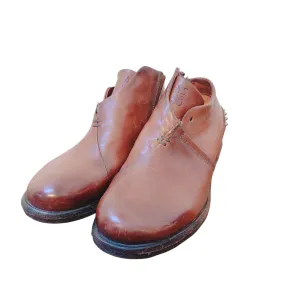 AS98 Brown Leather Studded Ankle Boots Size 6