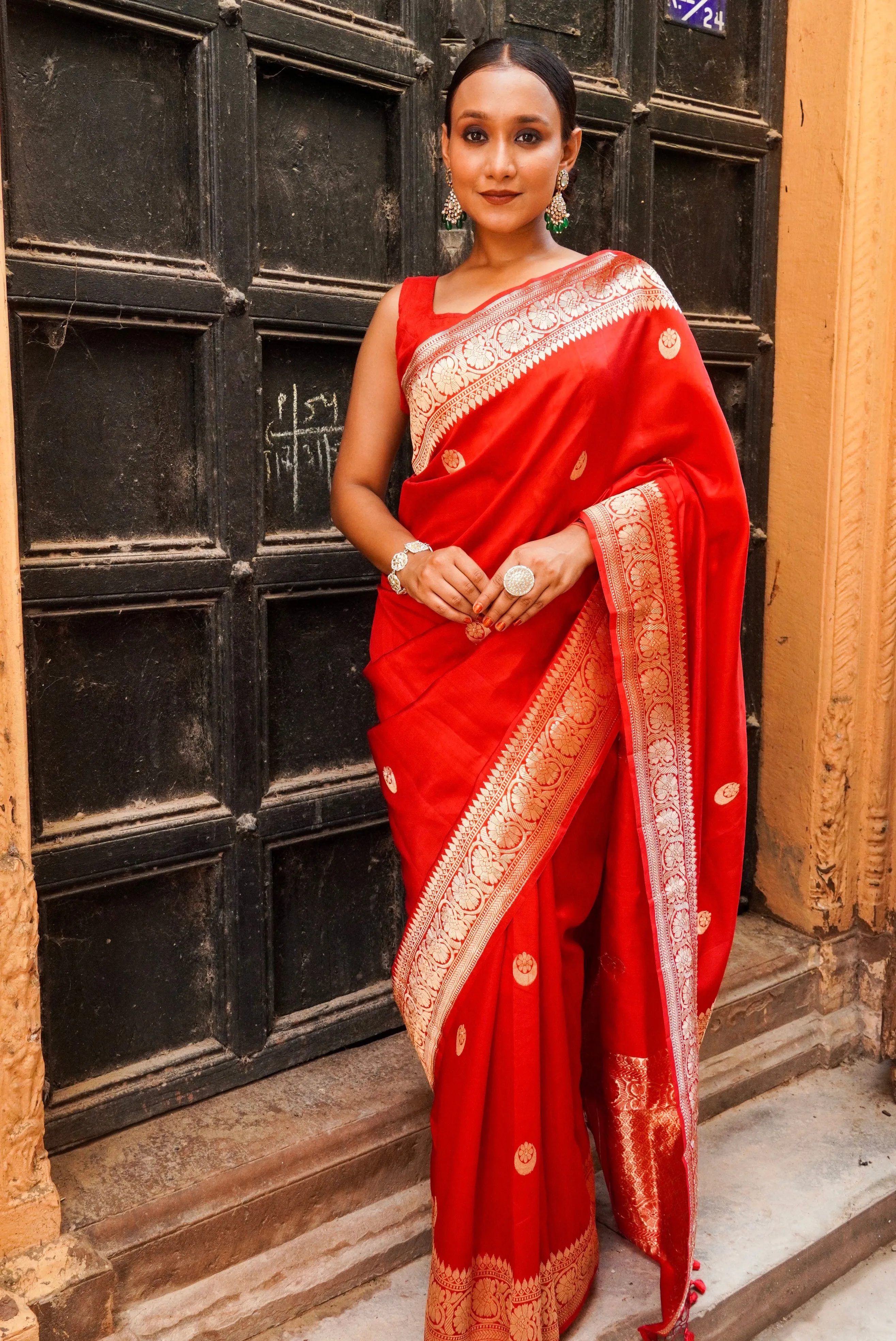 Banarasi  Pure Katan by Mashru Silk Handwoven  Saree - Sona Rupa - Kaduwa