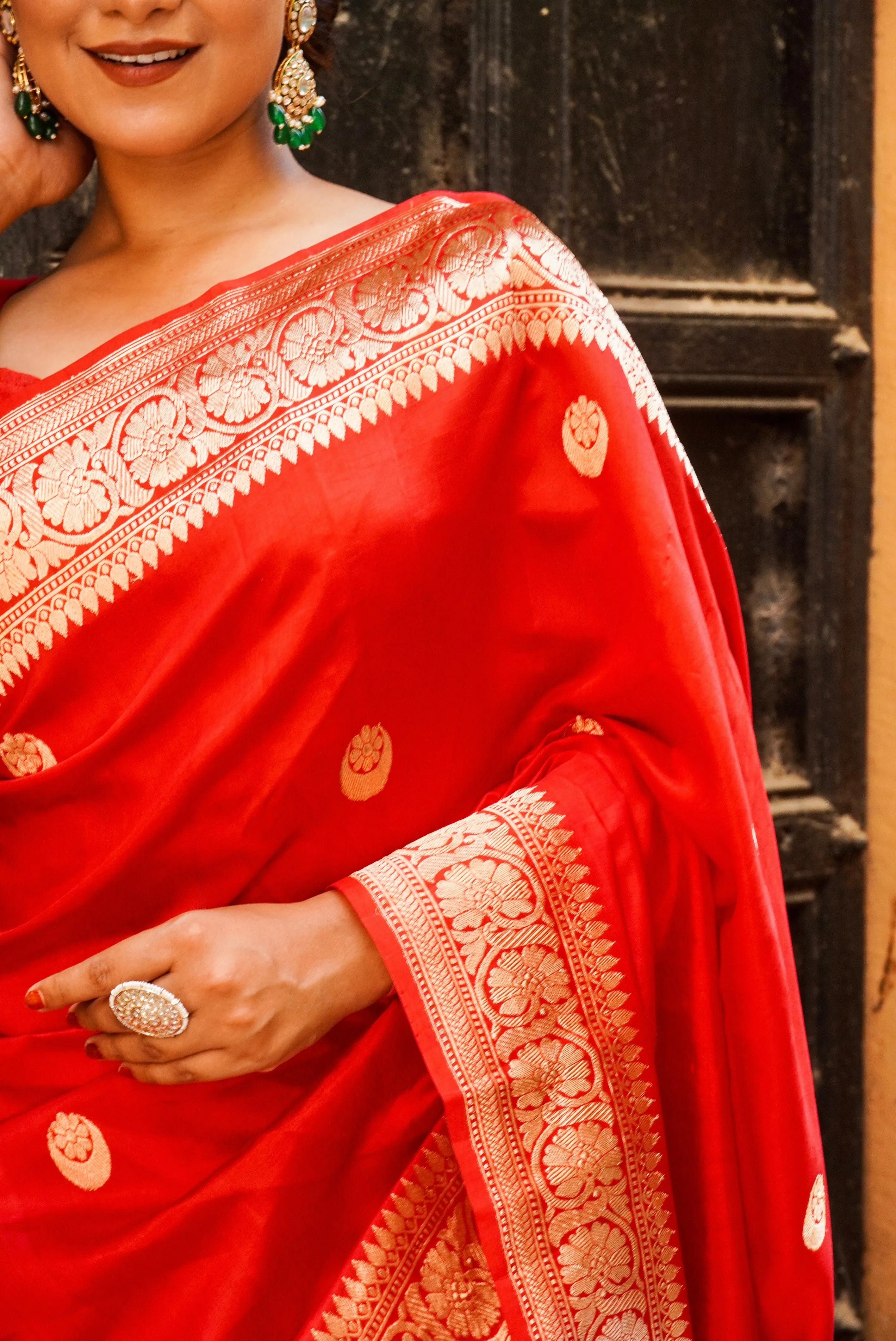Banarasi  Pure Katan by Mashru Silk Handwoven  Saree - Sona Rupa - Kaduwa