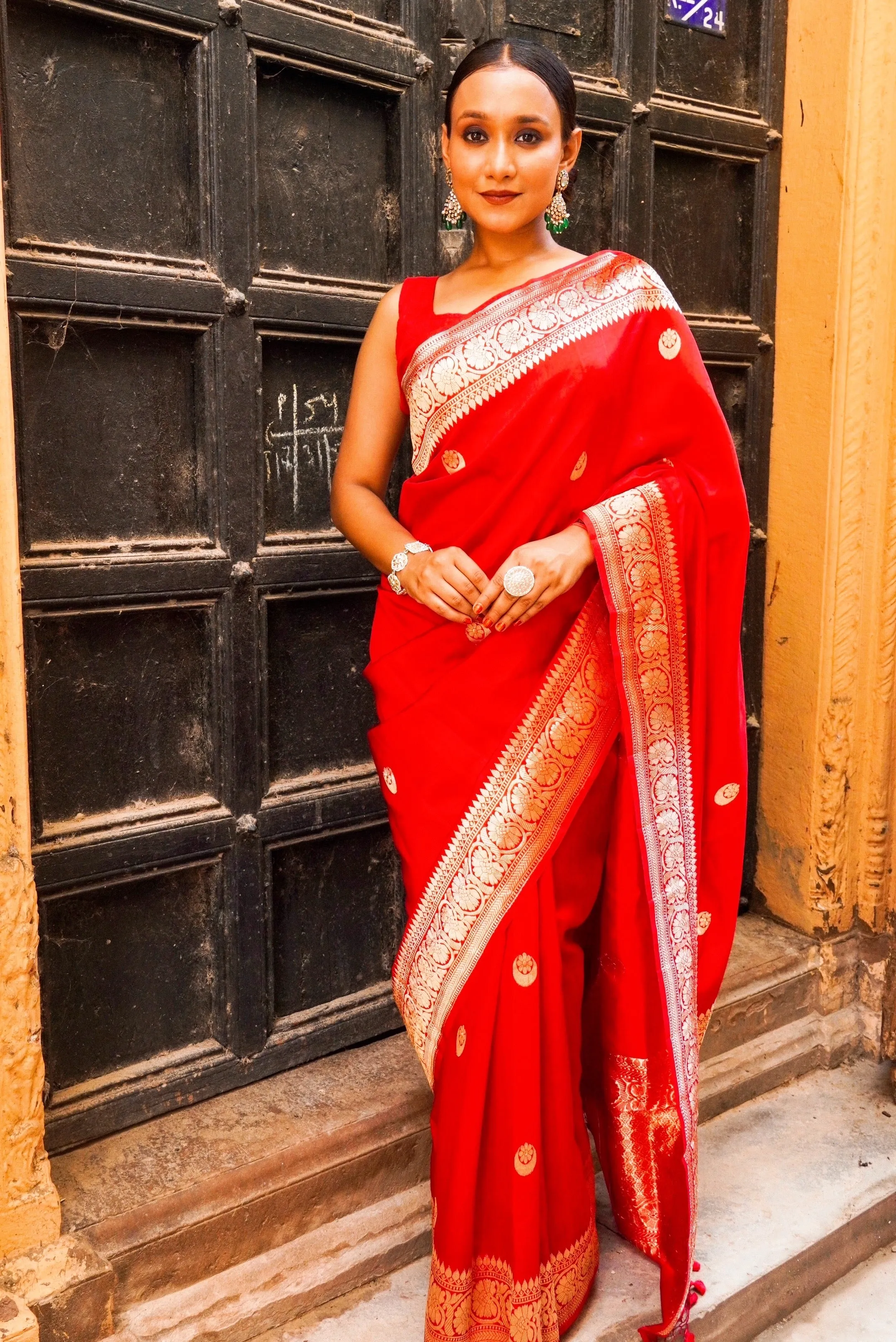 Banarasi  Pure Katan by Mashru Silk Handwoven  Saree - Sona Rupa - Kaduwa