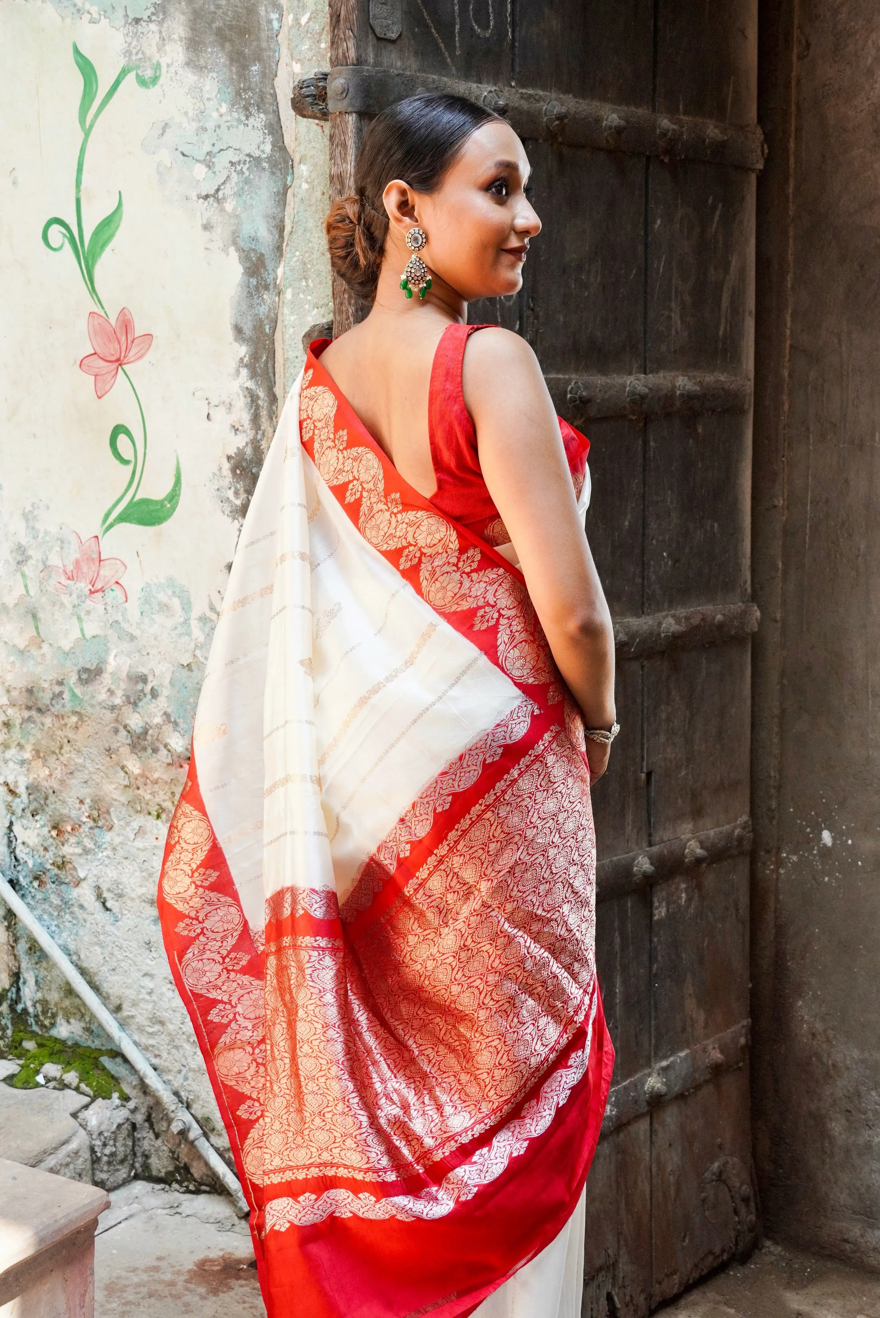 Banarasi  Pure Katan by Mashru Silk Handwoven  Saree - Sona Rupa - Kaduwa