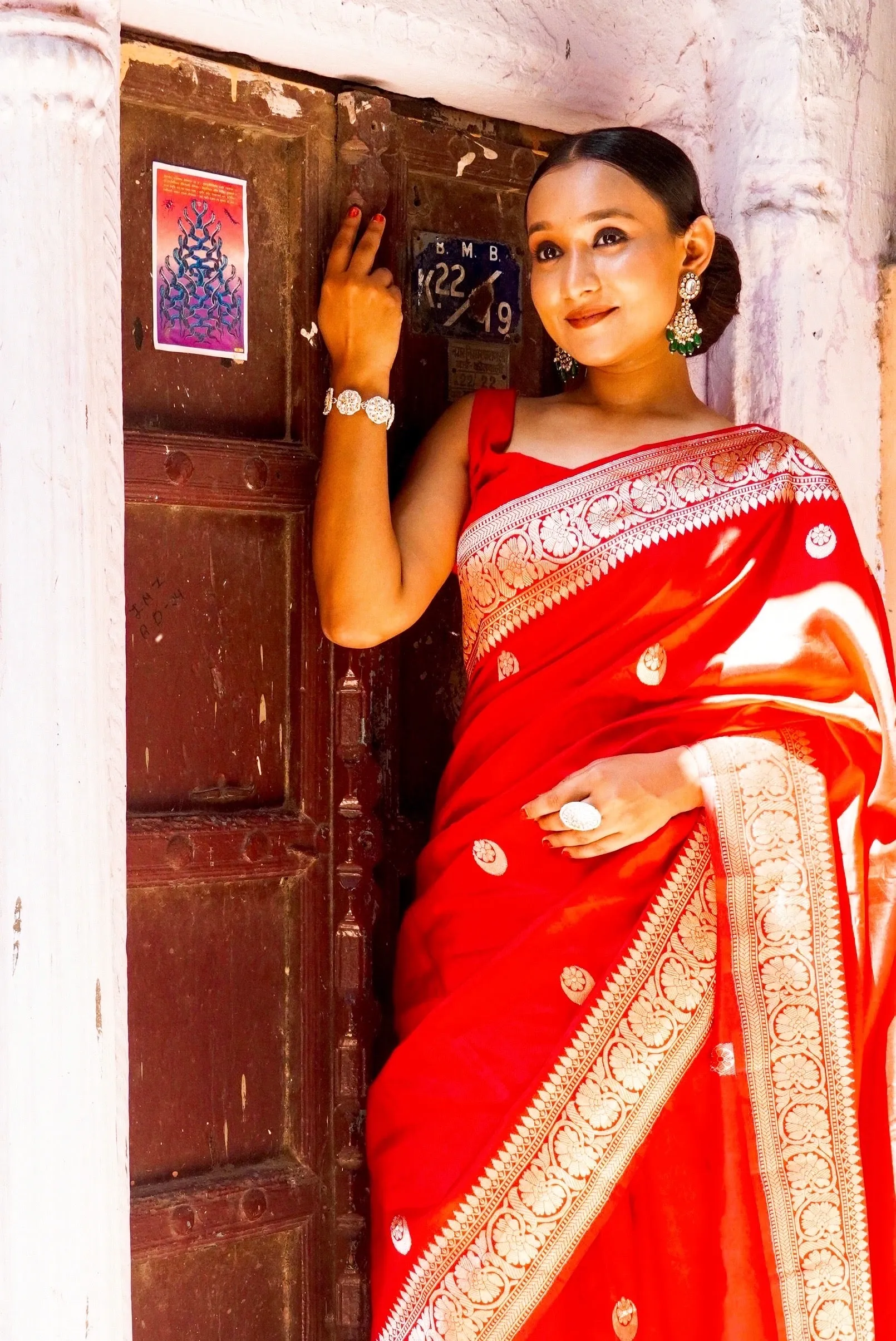 Banarasi  Pure Katan by Mashru Silk Handwoven  Saree - Sona Rupa - Kaduwa