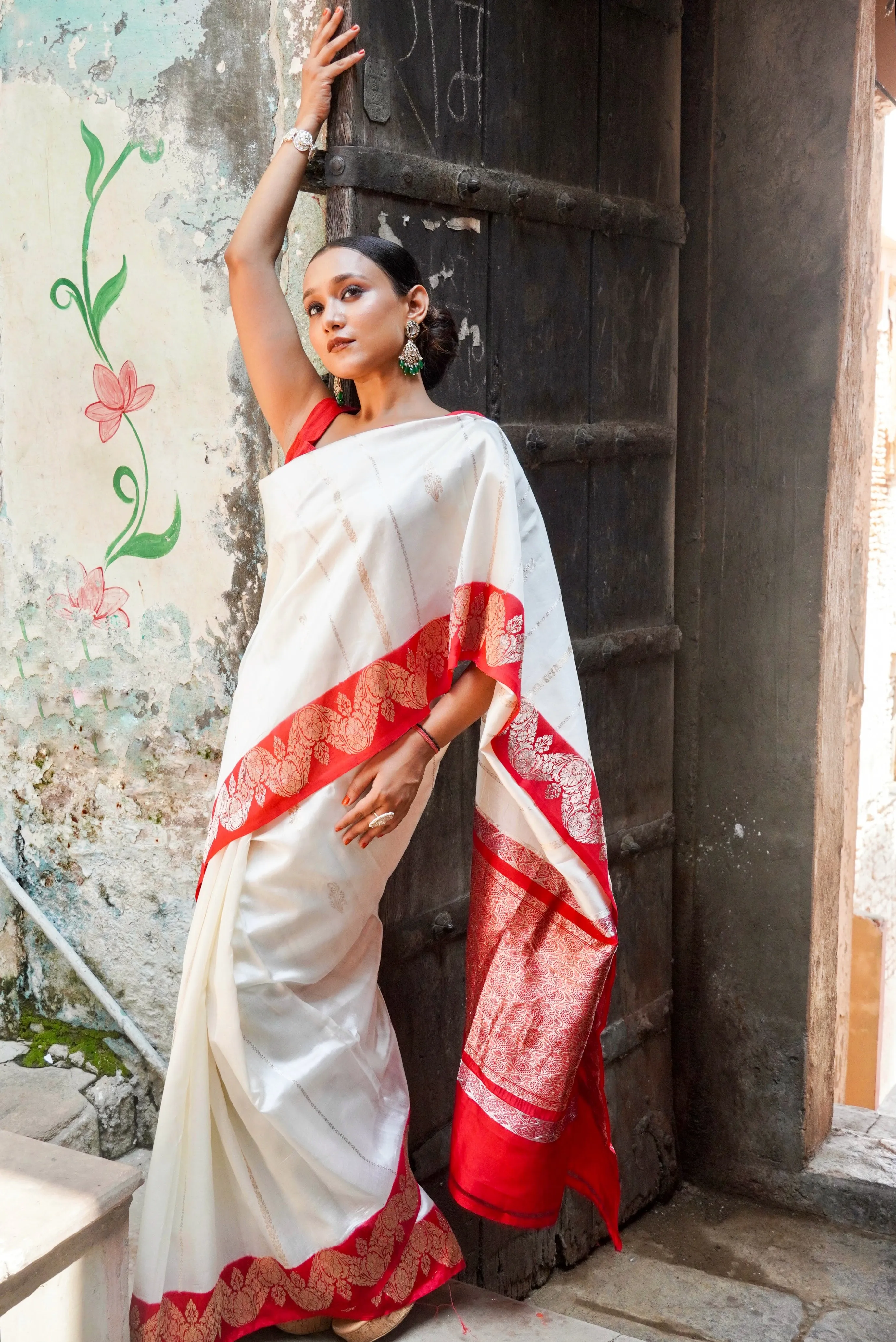 Banarasi  Pure Katan by Mashru Silk Handwoven  Saree - Sona Rupa - Kaduwa