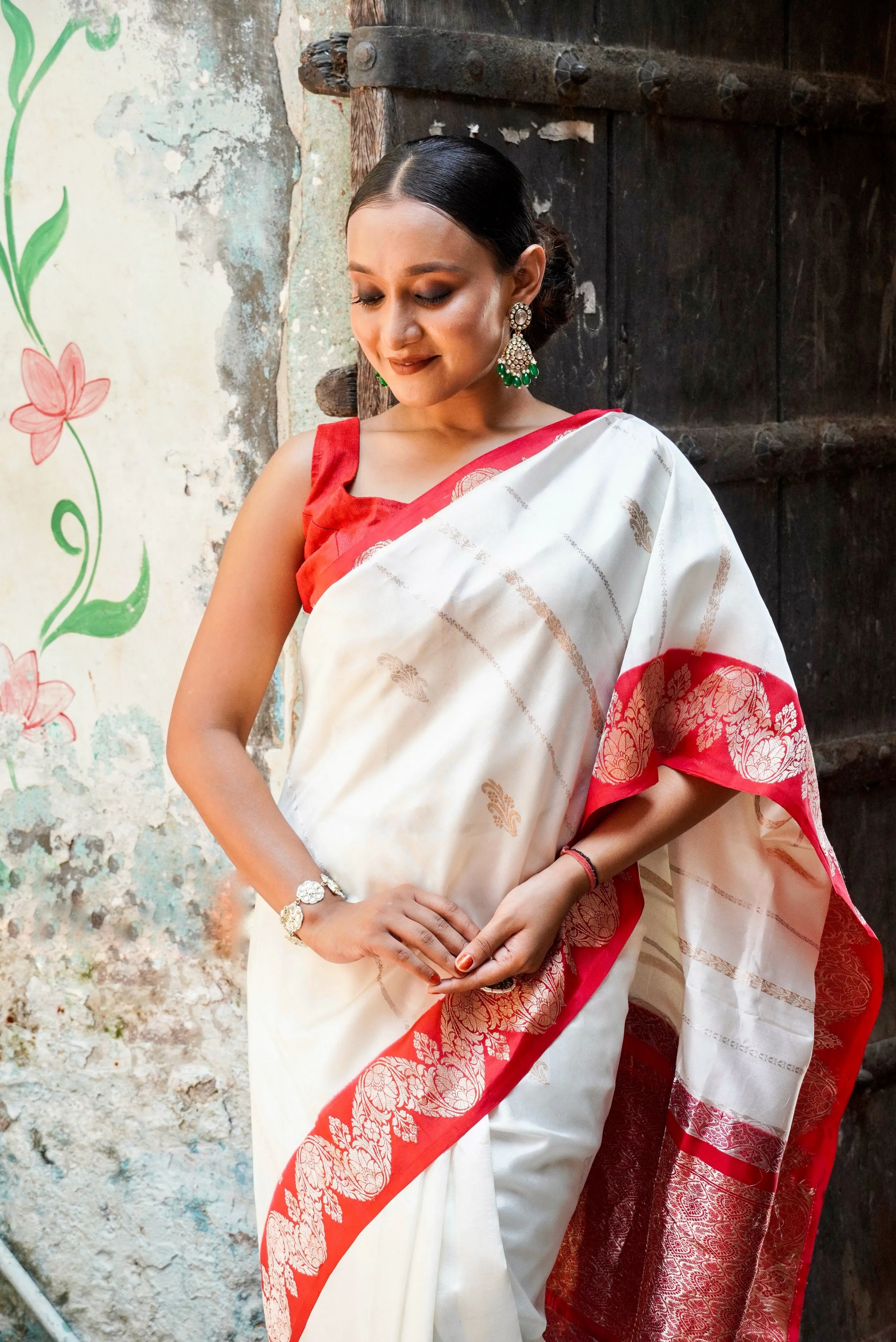 Banarasi  Pure Katan by Mashru Silk Handwoven  Saree - Sona Rupa - Kaduwa