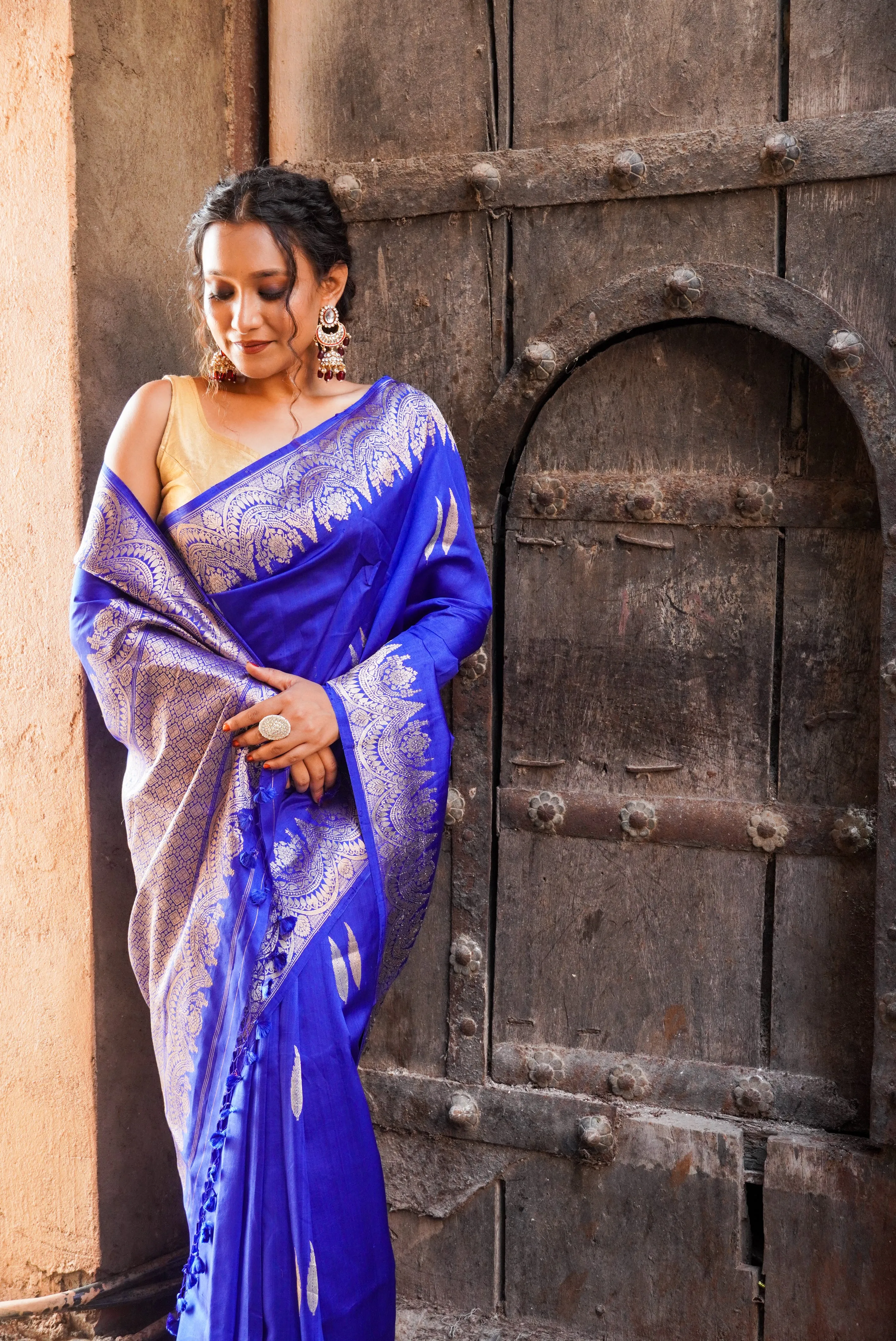 Banarasi  Pure Katan by Mashru Silk Handwoven  Saree - Sona Rupa - Kaduwa
