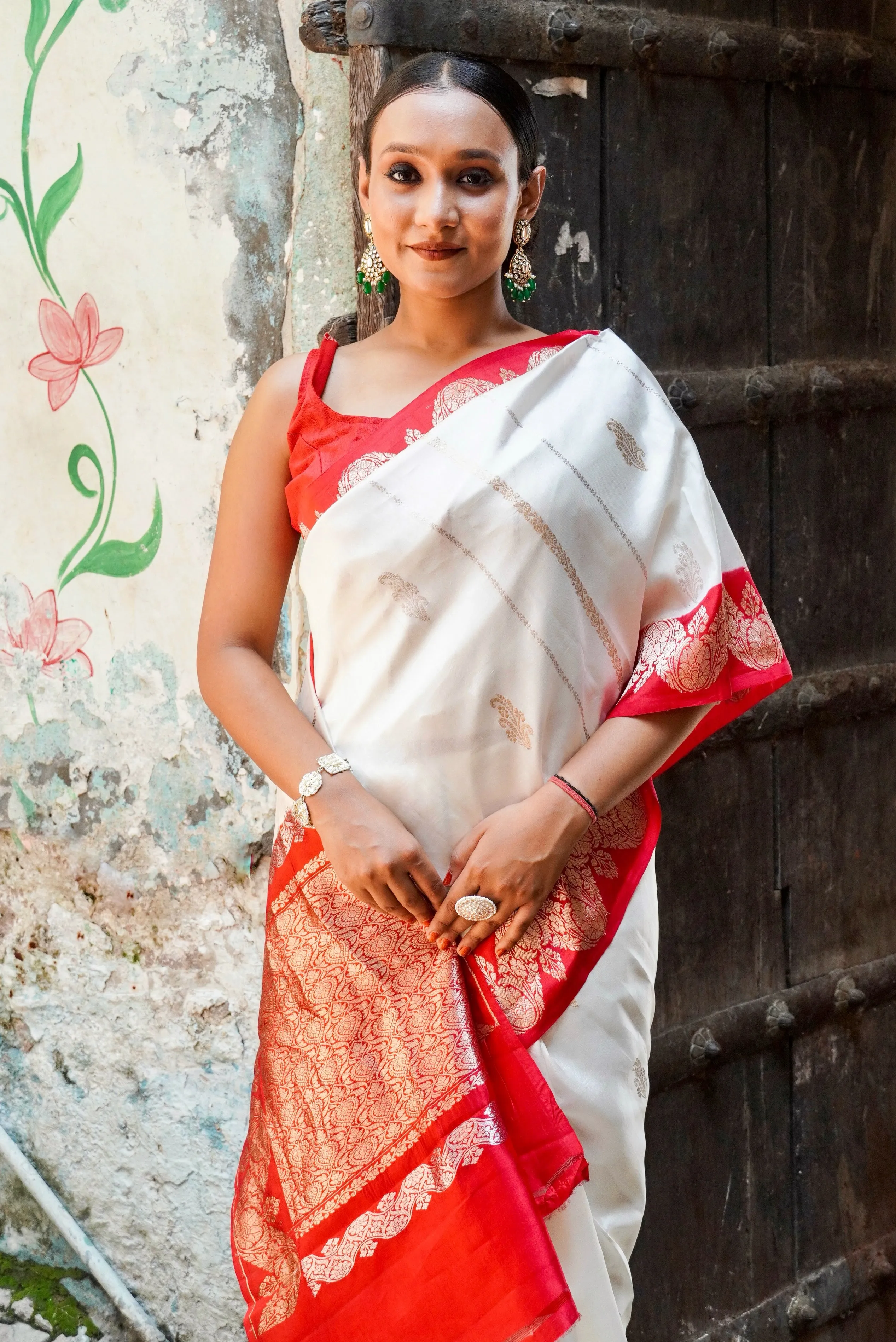 Banarasi  Pure Katan by Mashru Silk Handwoven  Saree - Sona Rupa - Kaduwa