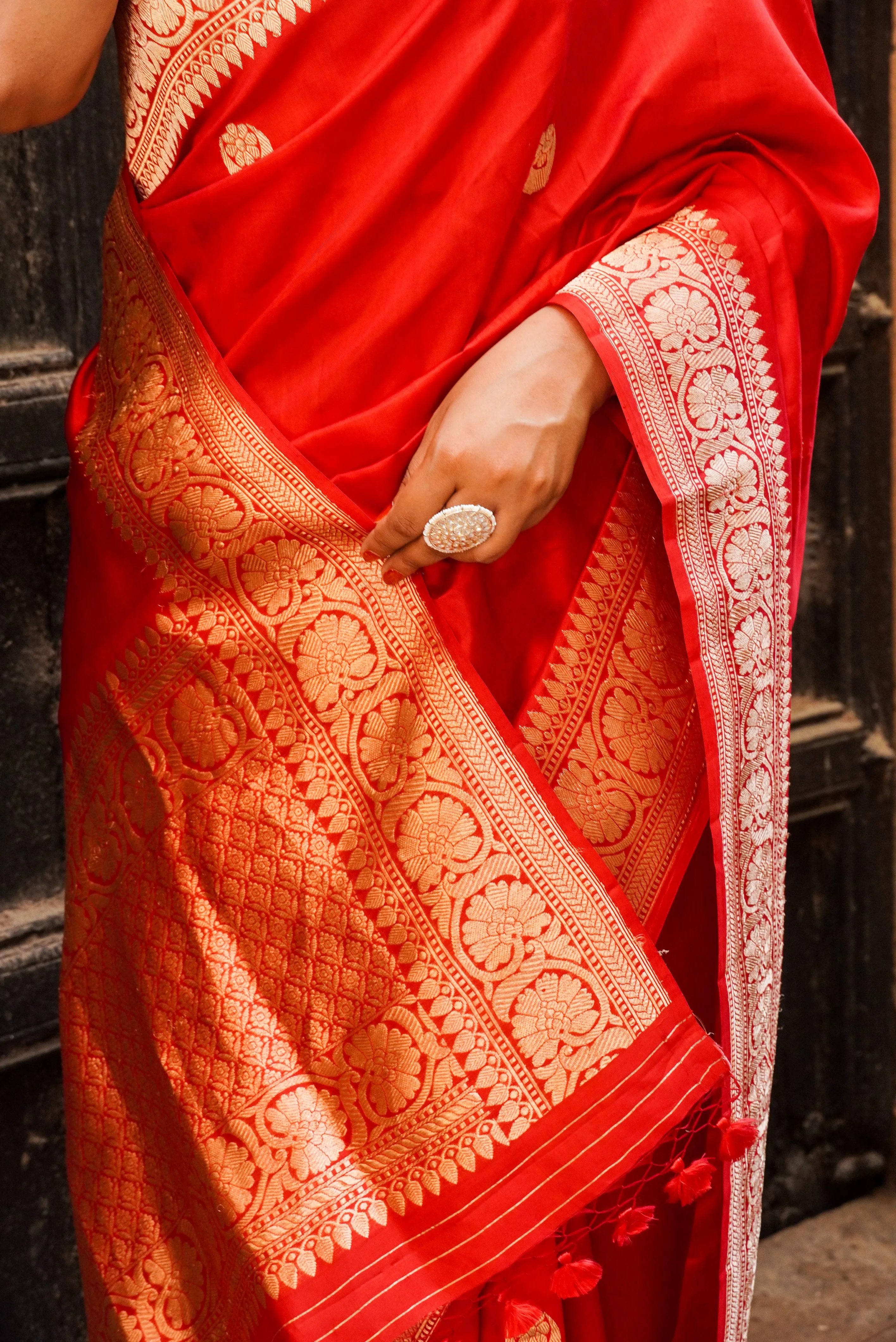 Banarasi  Pure Katan by Mashru Silk Handwoven  Saree - Sona Rupa - Kaduwa