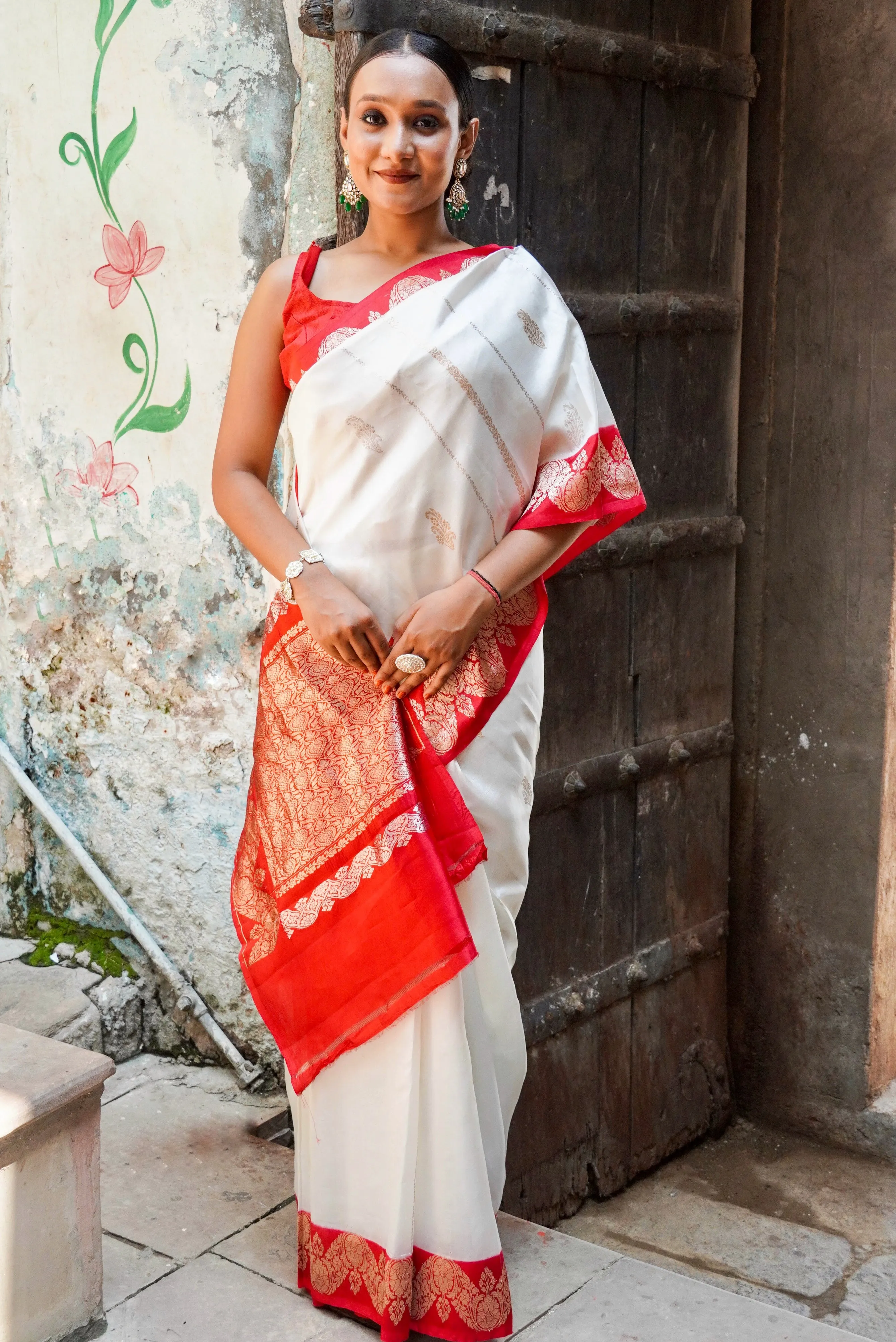 Banarasi  Pure Katan by Mashru Silk Handwoven  Saree - Sona Rupa - Kaduwa