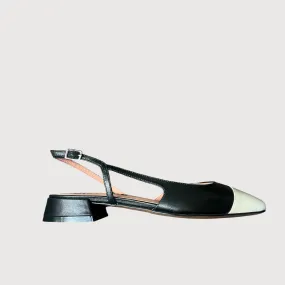 Bibi Lou Black And White Sling back Flats