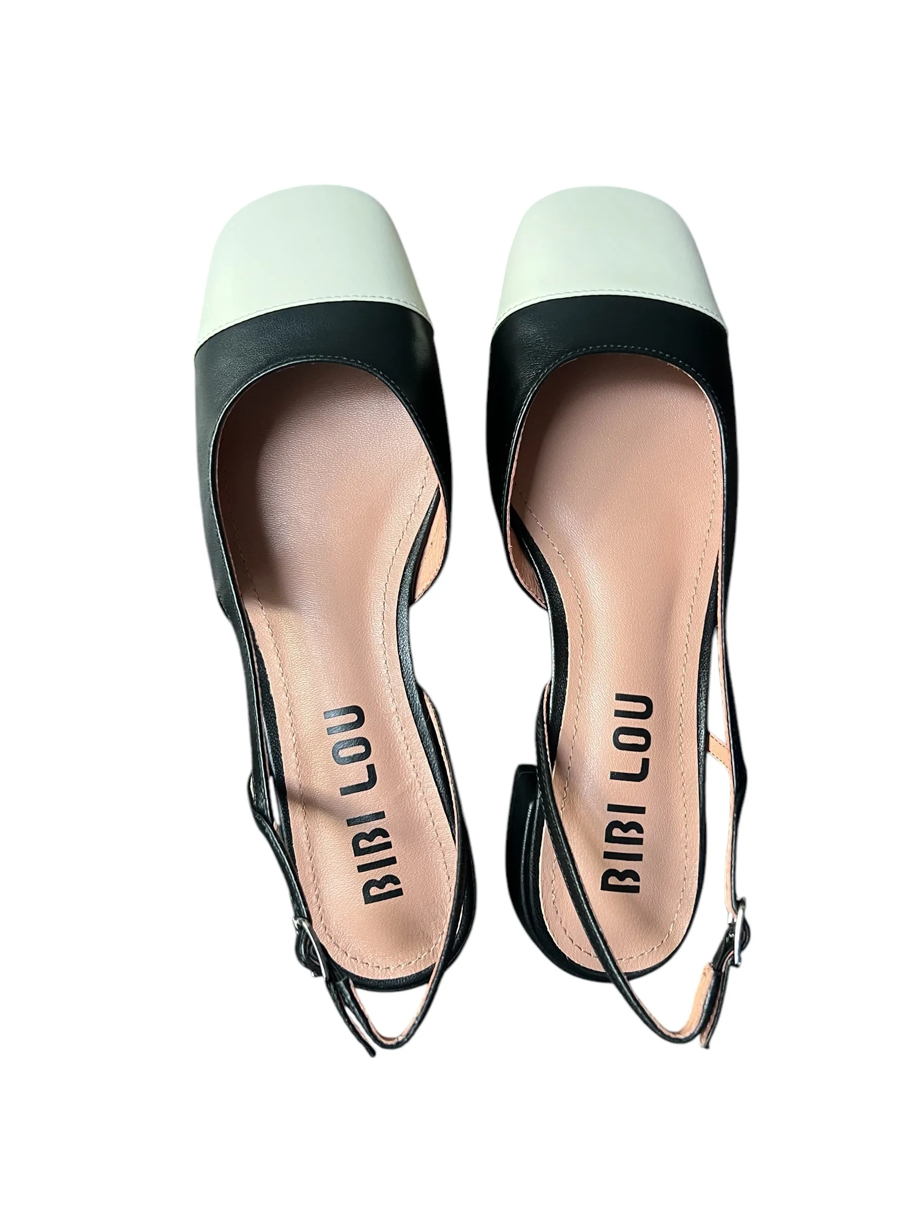 Bibi Lou Black And White Sling back Flats