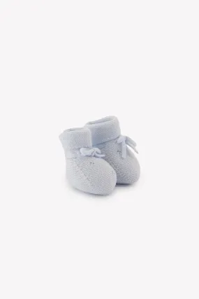 Booties - Sky Blue Knitwear Openwork