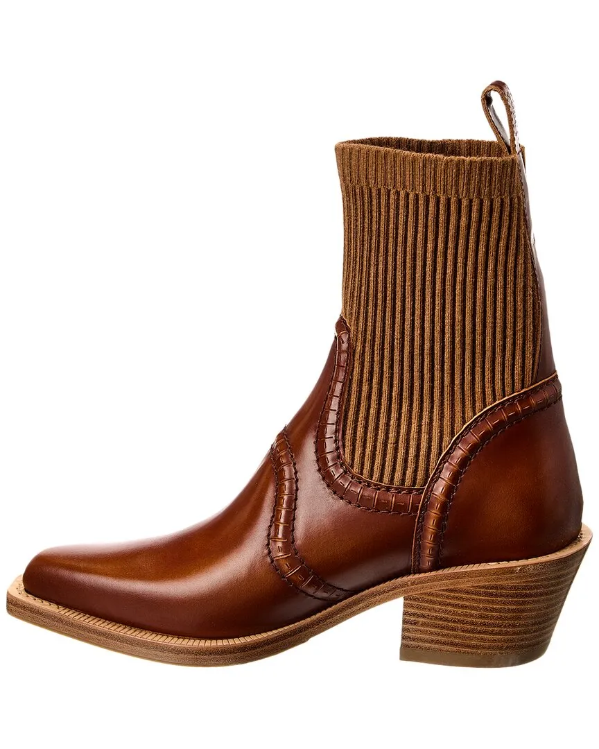 Chloé Nellie Texan Leather Bootie