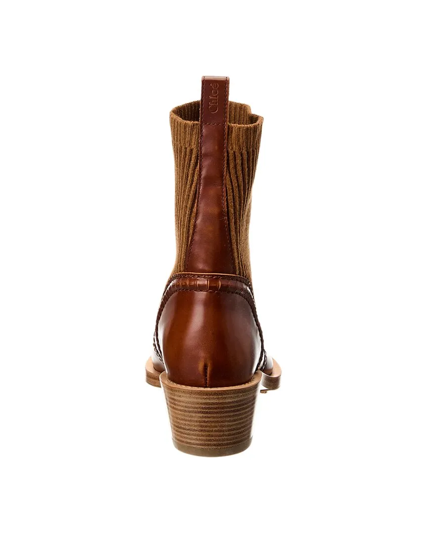 Chloé Nellie Texan Leather Bootie