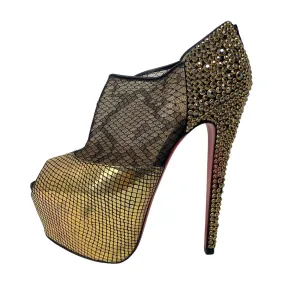 Christian Louboutin Gold Aeronotoc Booties 38