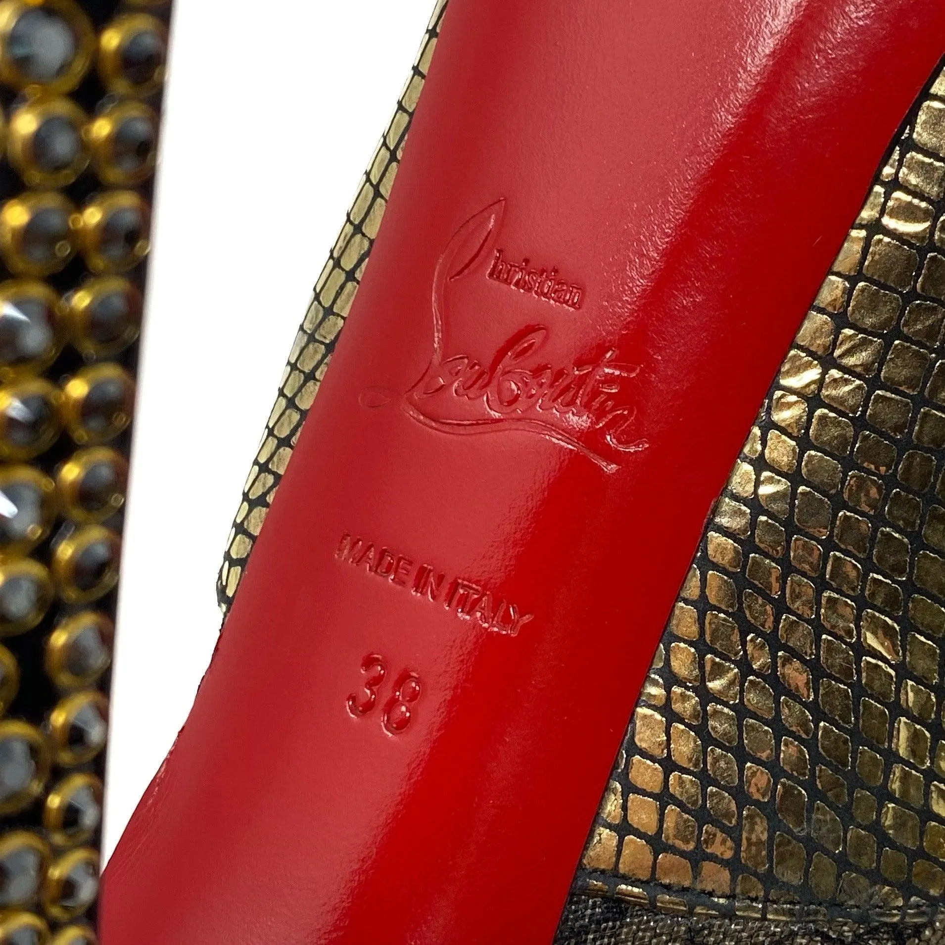 Christian Louboutin Gold Aeronotoc Booties 38