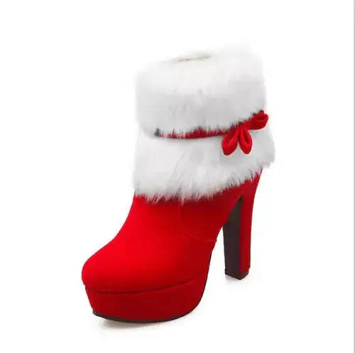 Christmas Woman Boots Christmas High Heels