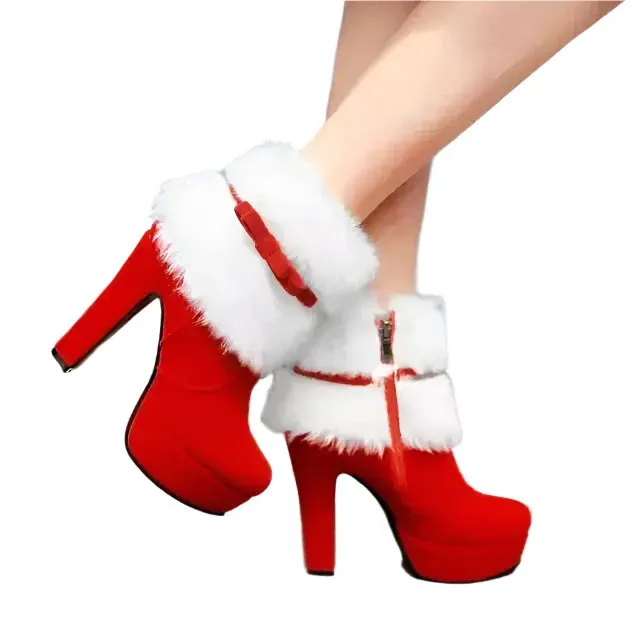 Christmas Woman Boots Christmas High Heels