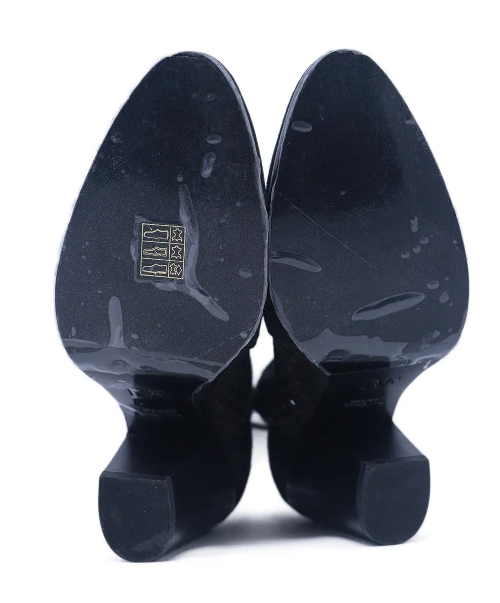 DVF Black Suede Cutout Booties sz 8