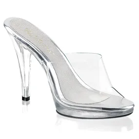 FLAIR-401 Fabulicious 4 1/2" Flair Clear Sexy Shoes (Posing Shoes)