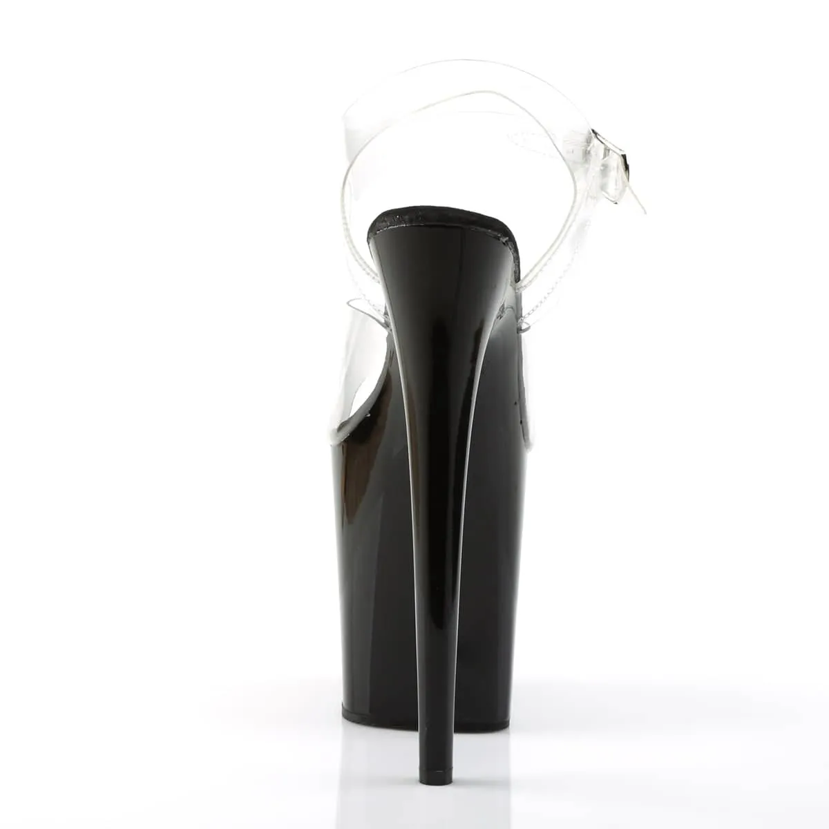 FLAMINGO-808 Black & Clear Platform Heels