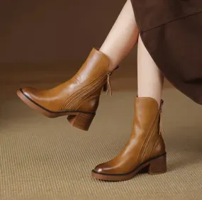 Grazia - Leather Booties