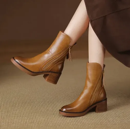 Grazia - Leather Booties