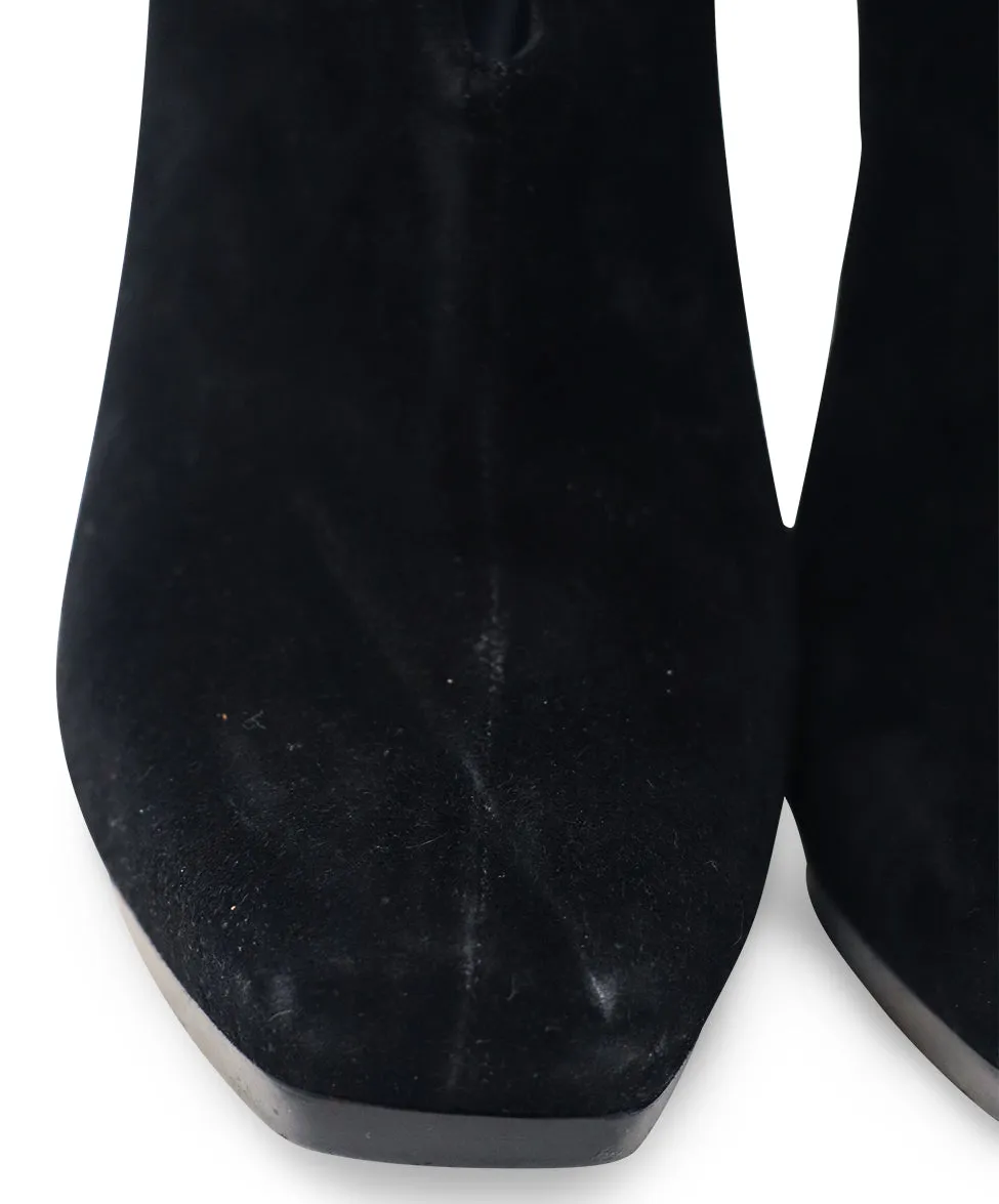 Hermes Black Suede Booties sz 10.5