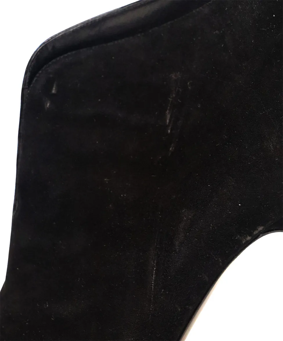 Hermes Black Suede Booties sz 10.5