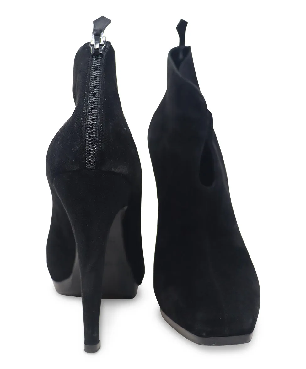 Hermes Black Suede Booties sz 10.5