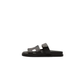 Hermes Chypre Sandal Noir Calfskin Leather (W) Black