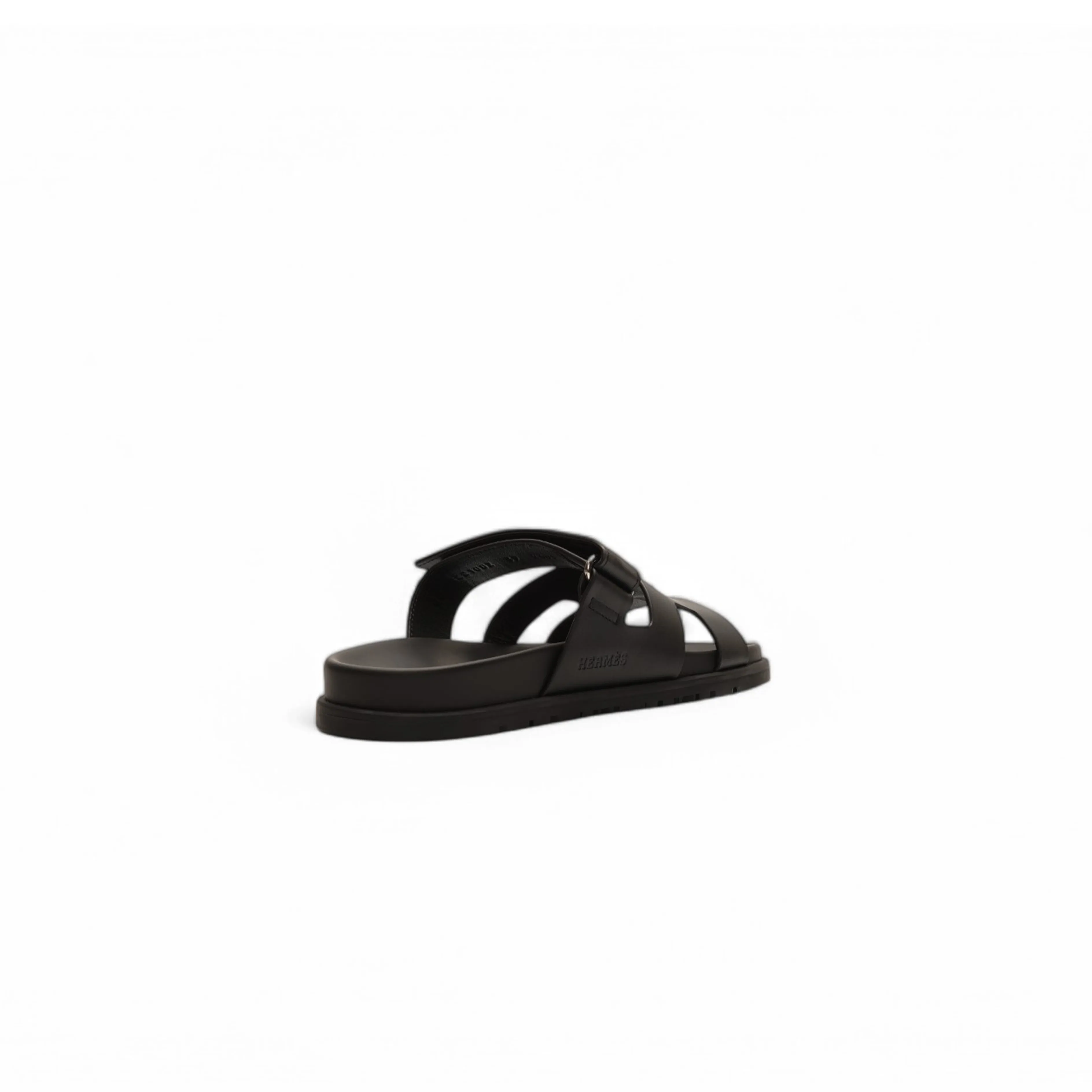 Hermes Chypre Sandal Noir Calfskin Leather (W) Black
