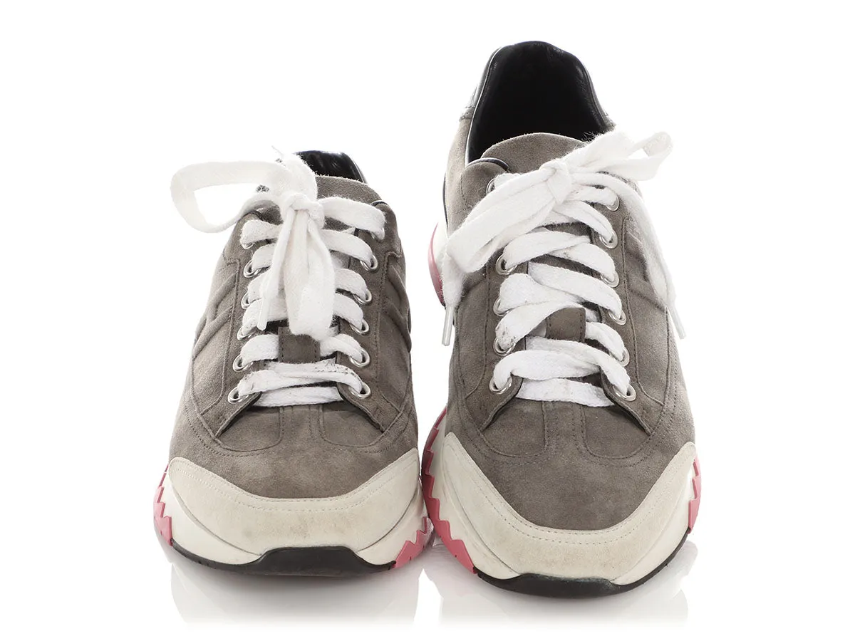 Hermès Gray Suede Trail Sneakers