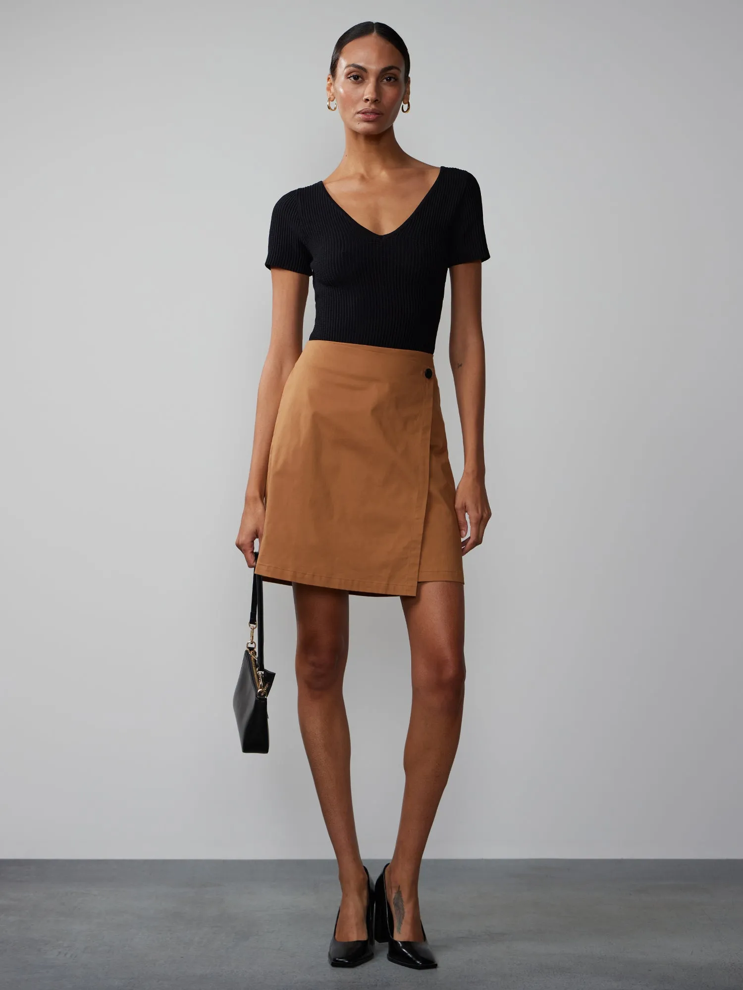 High Rise Wrap Mini Skirt