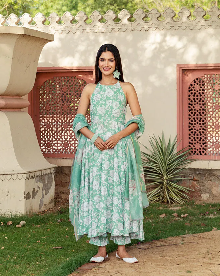 Jasmine Green Muslin Suit Set
