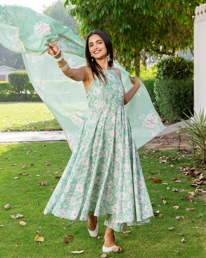 Jasmine Green Muslin Suit Set