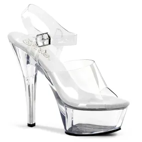 KISS-208  Clear 6 Inch Heel Pole Dancing Fitness Shoe