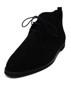 Manolo Blahnik Black Suede Lace Up Booties sz 11