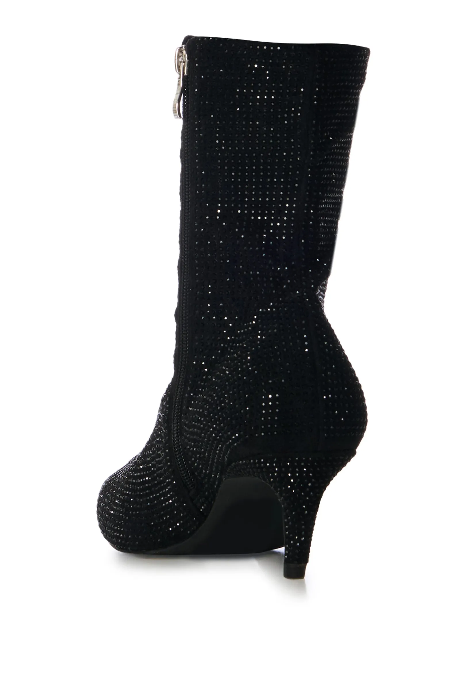 NEROLA-BLACK STRETCHY CRYSTAL BOOTIE