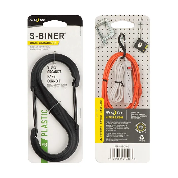 NiteIze S-Biner Dual Carabiner Plastic #6-Black