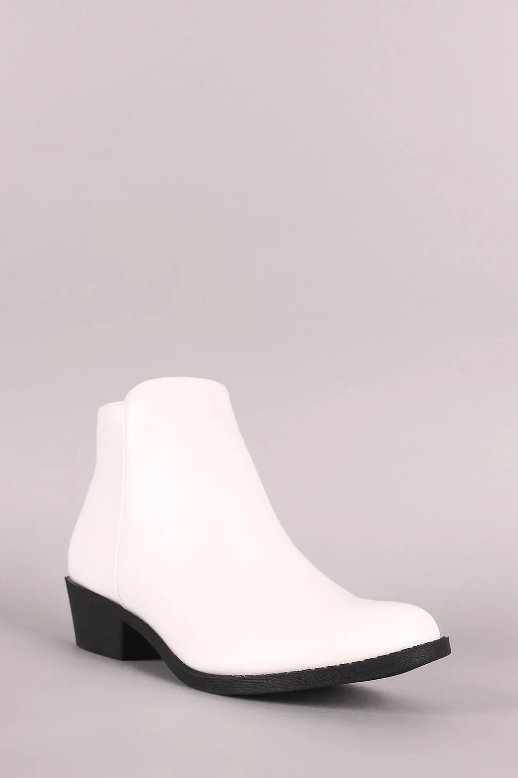 Plain Side Zip-Up Booties