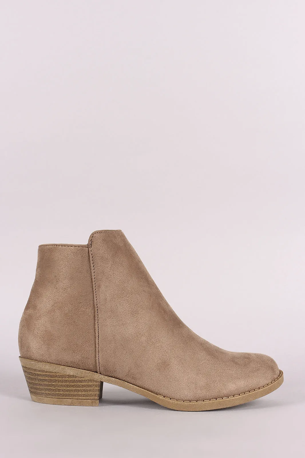 Plain Side Zip-Up Booties