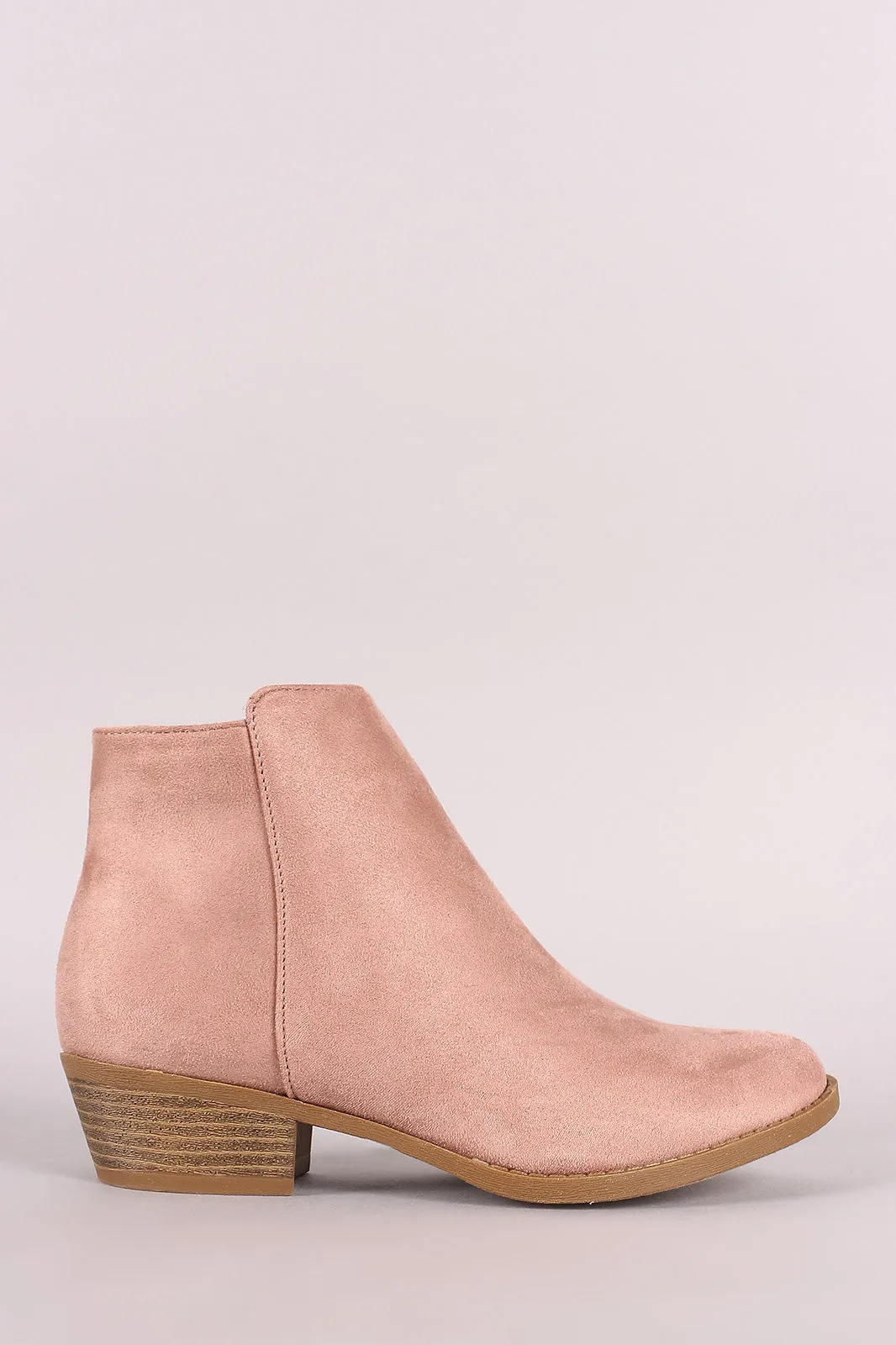 Plain Side Zip-Up Booties