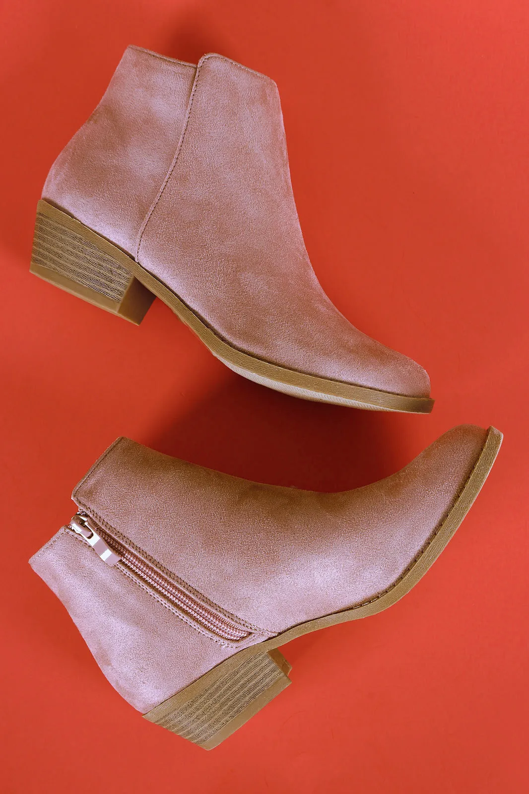 Plain Side Zip-Up Booties