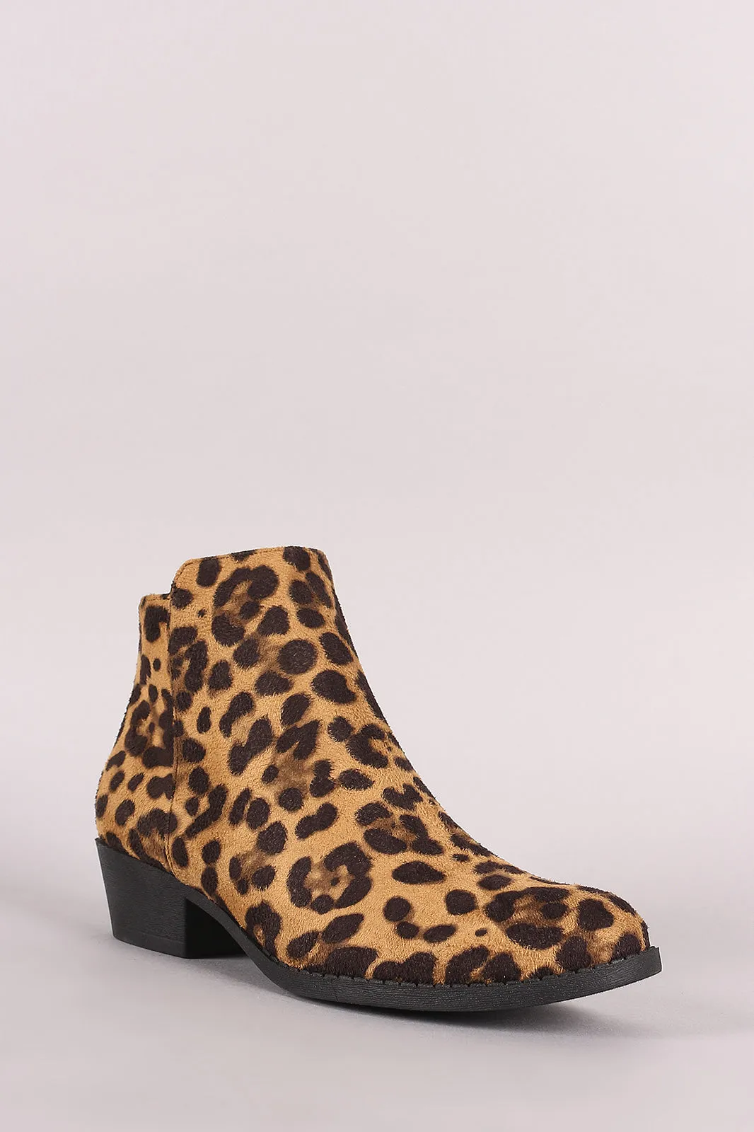 Plain Side Zip-Up Booties