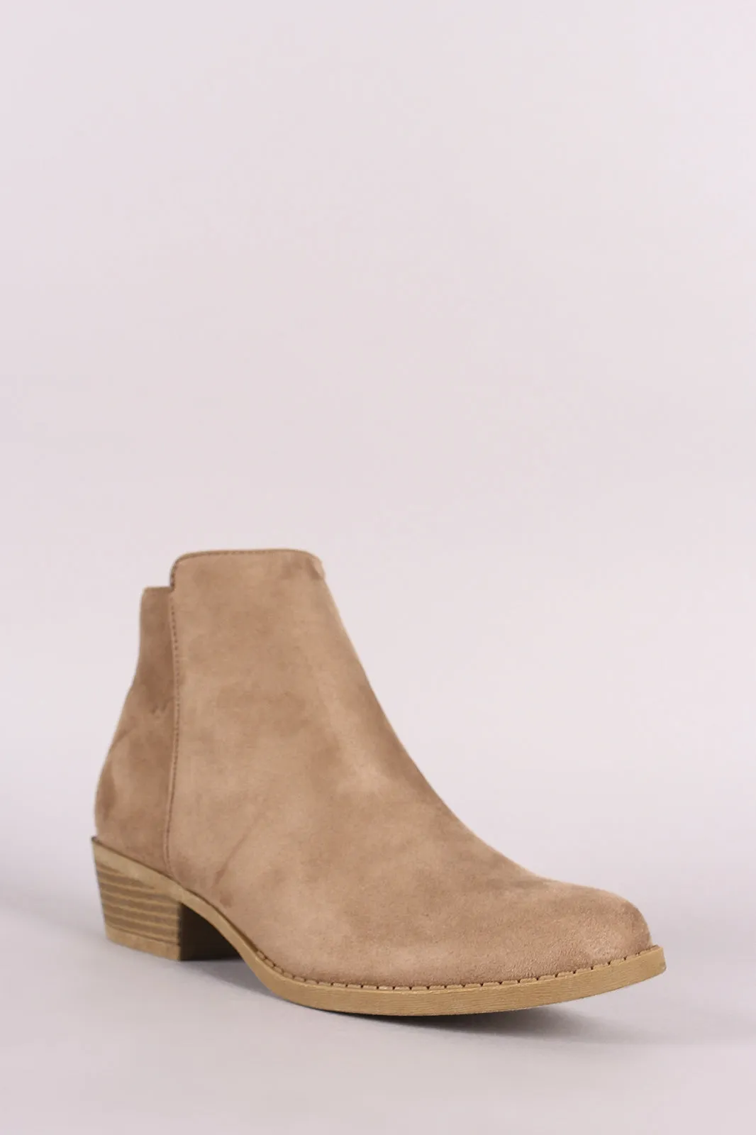 Plain Side Zip-Up Booties