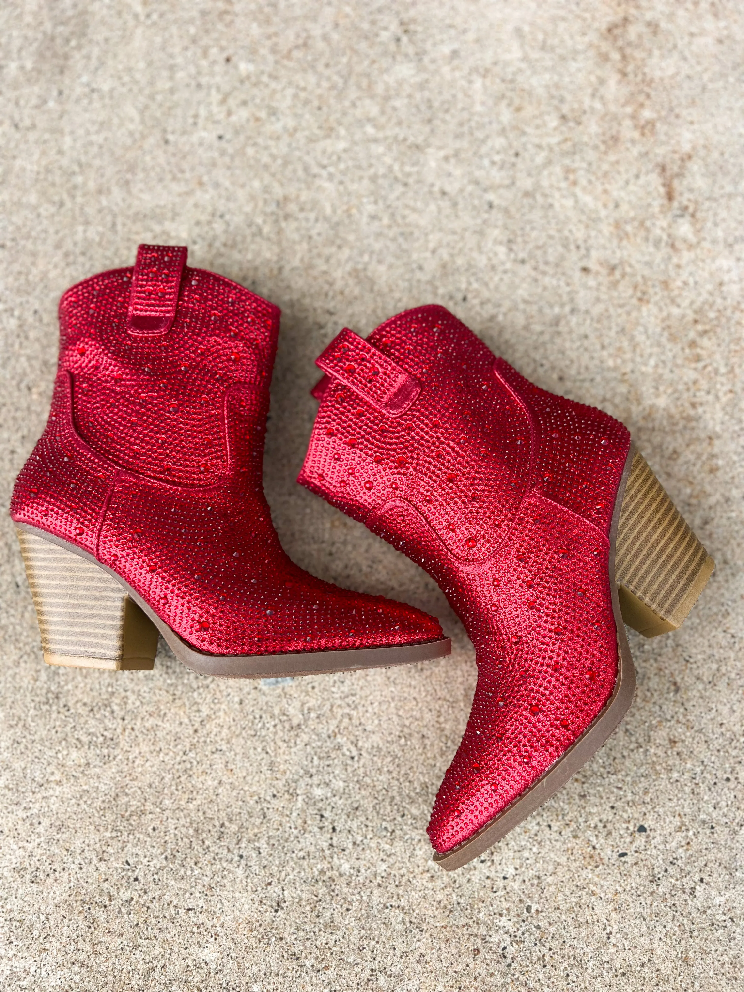 River Ankle Cowboy Bling Booties