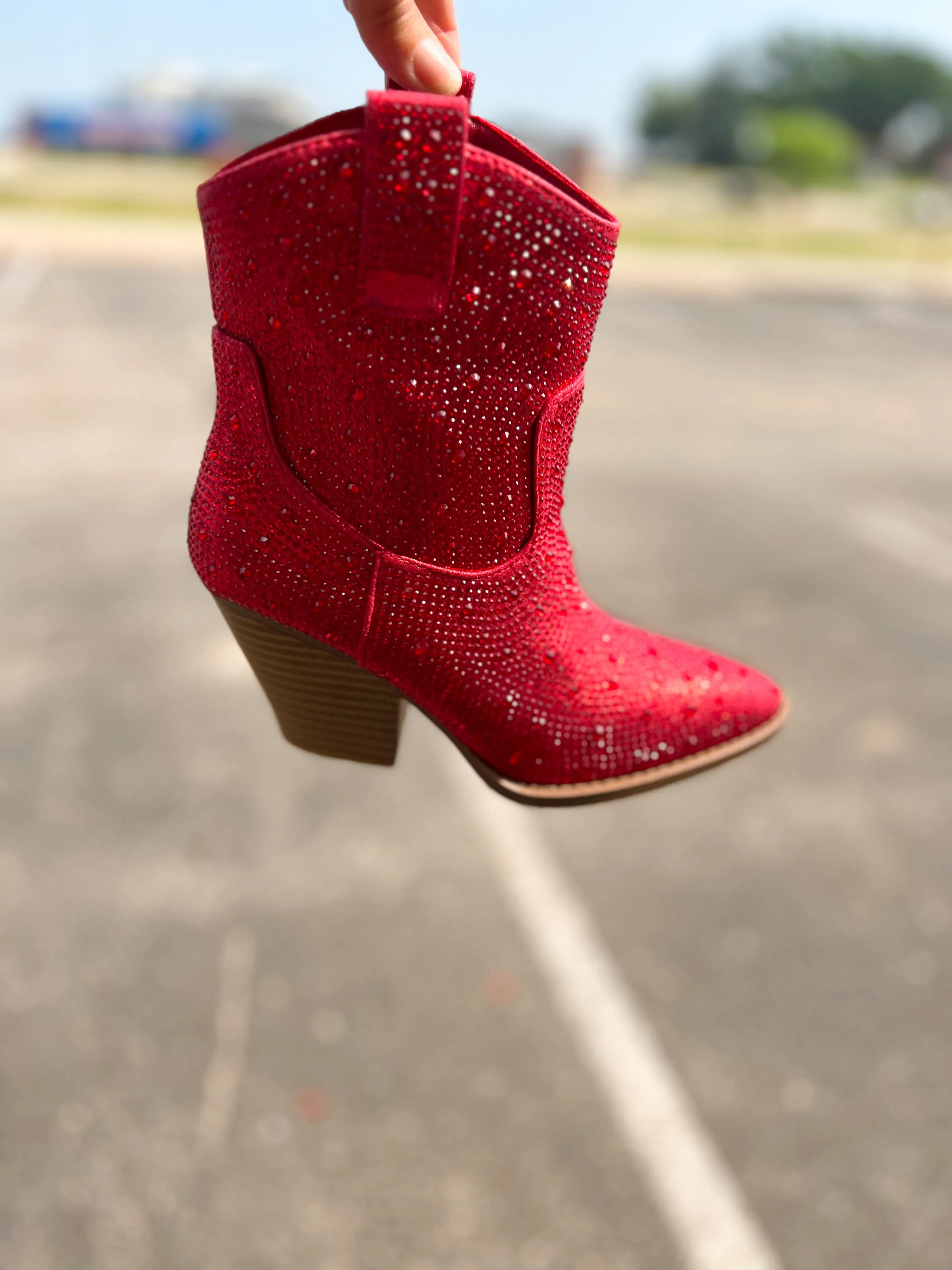 River Ankle Cowboy Bling Booties