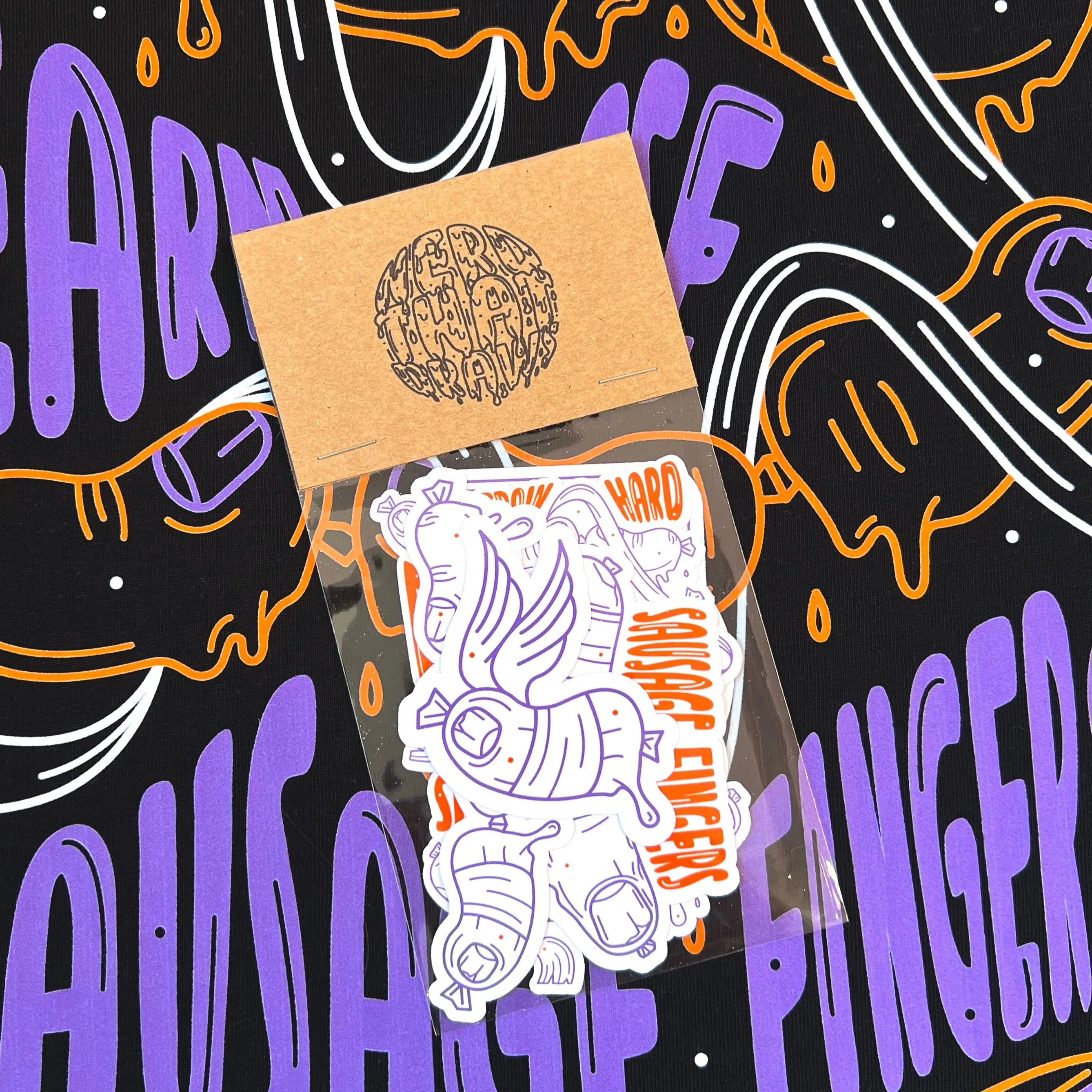 Sausage Fingers Climbing Sticker Pack - White