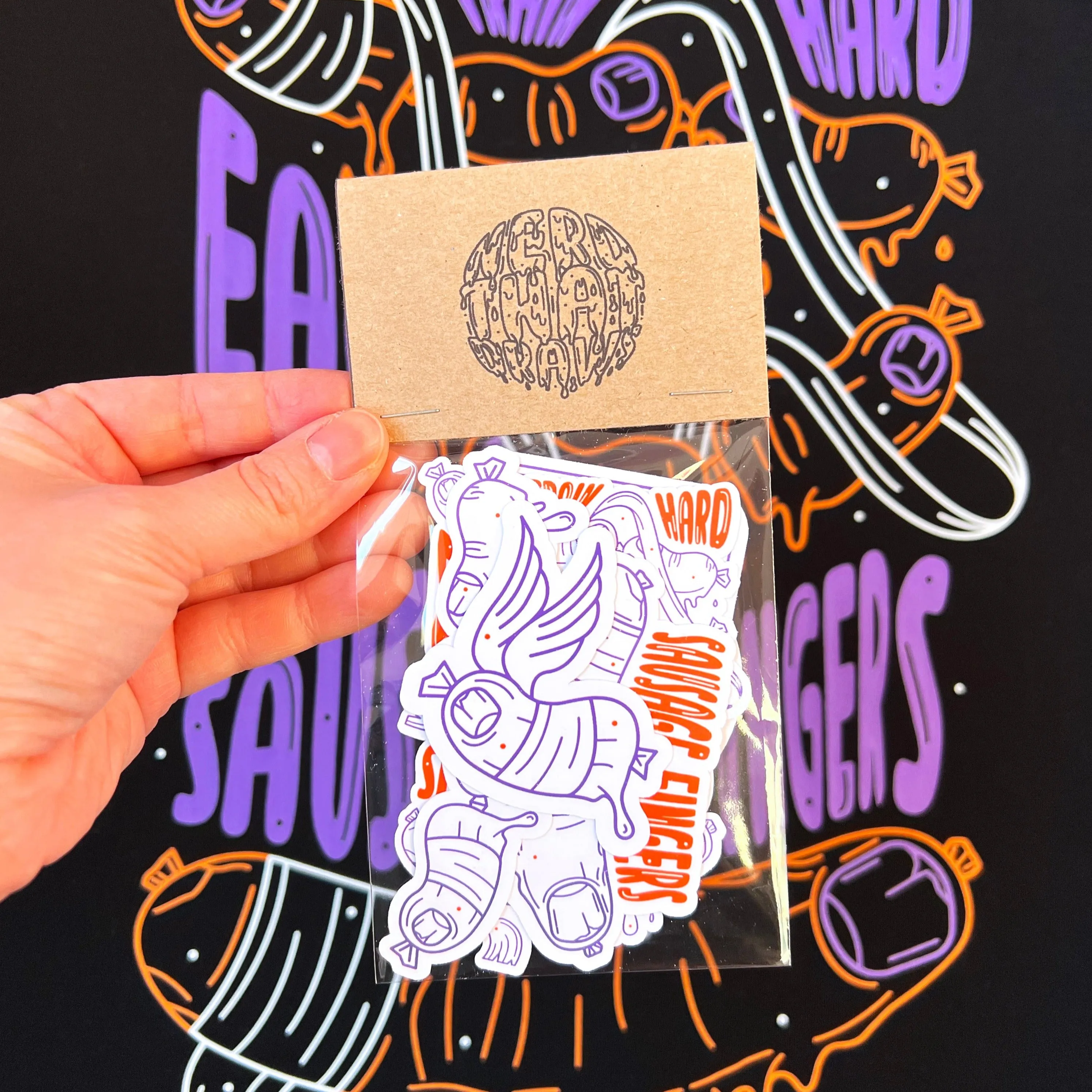 Sausage Fingers Climbing Sticker Pack - White
