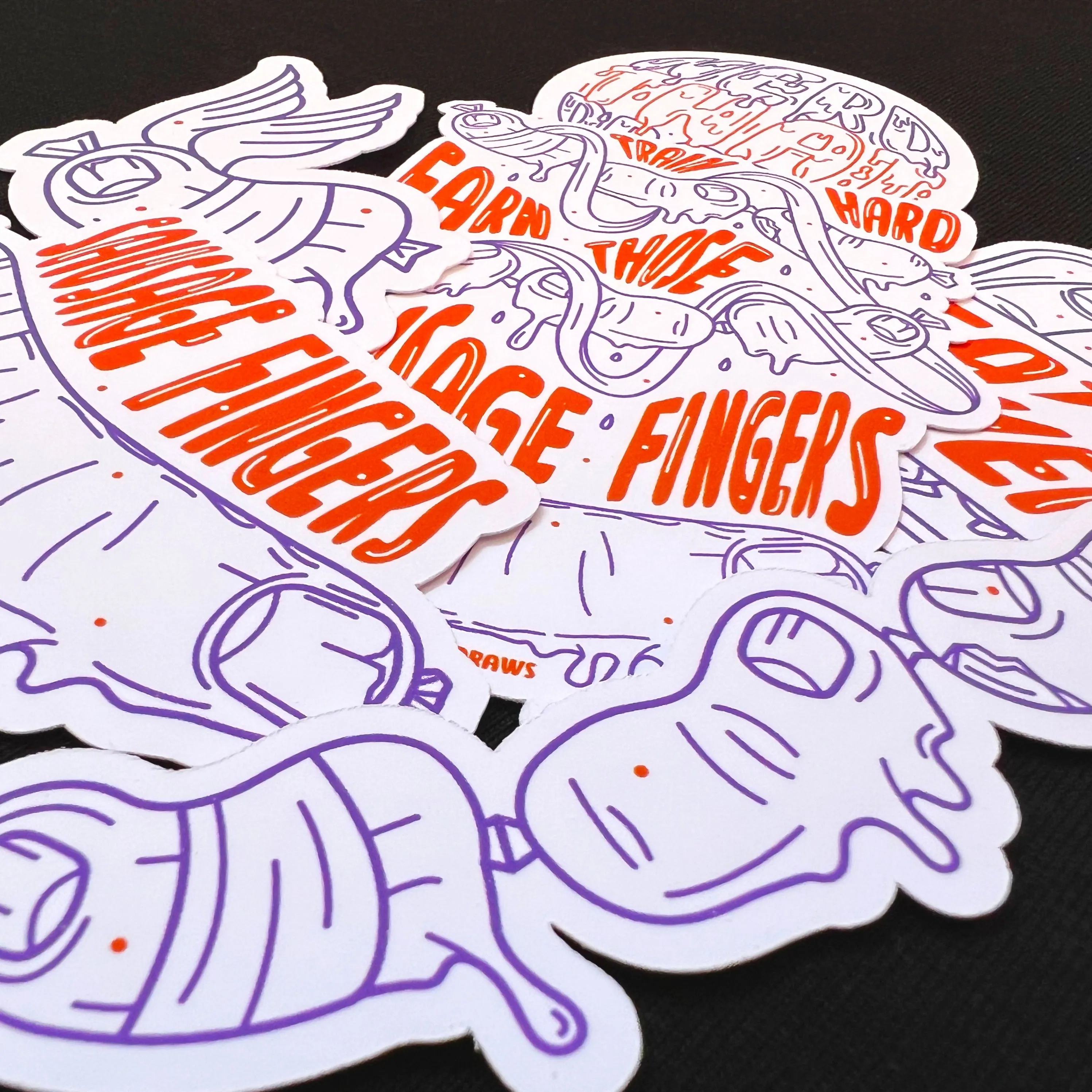Sausage Fingers Climbing Sticker Pack - White